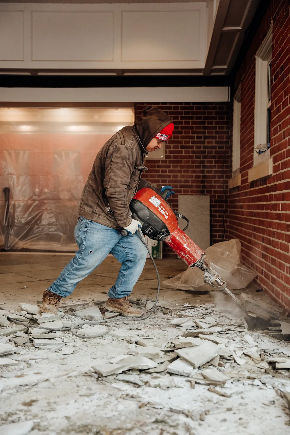 Breaking out the old concrete steps — Exterior Services LLC, Ridgefield