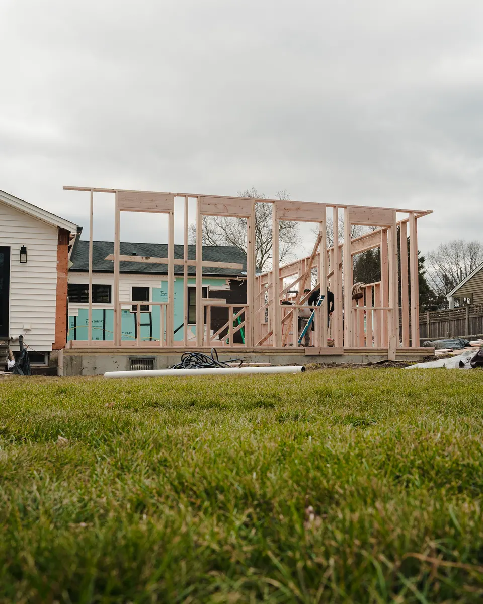 The framed structure standing, wide — Exterior Services LLC, Bethel, CT