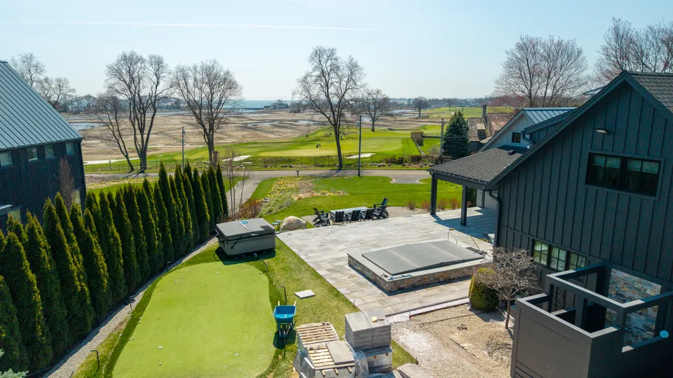 Aerial — terrace with the coast beyond — Exterior Services LLC, Norwalk, CT