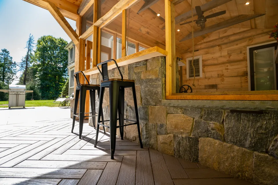 Checkerboard bluestone patio and steps — Exterior Services LLC, Danbury, CT