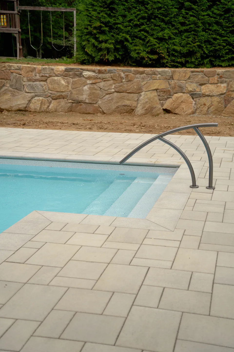 Spa step and paver field, mid-completion — Exterior Services LLC, Danbury, CT