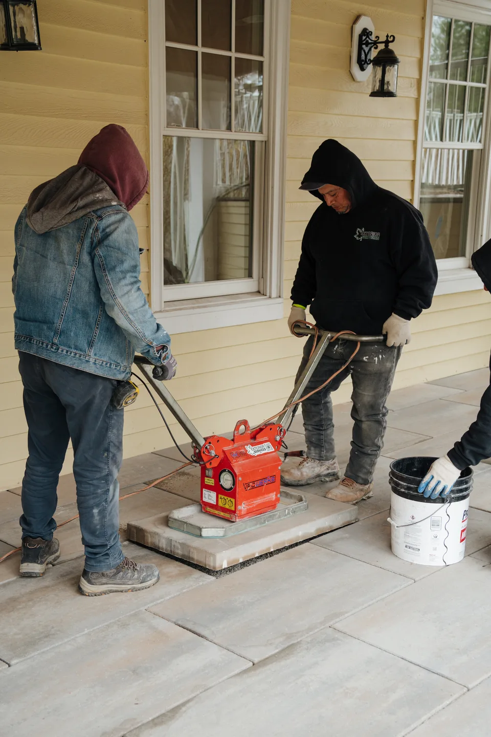 Setting treads with the slab lifter — Exterior Services LLC