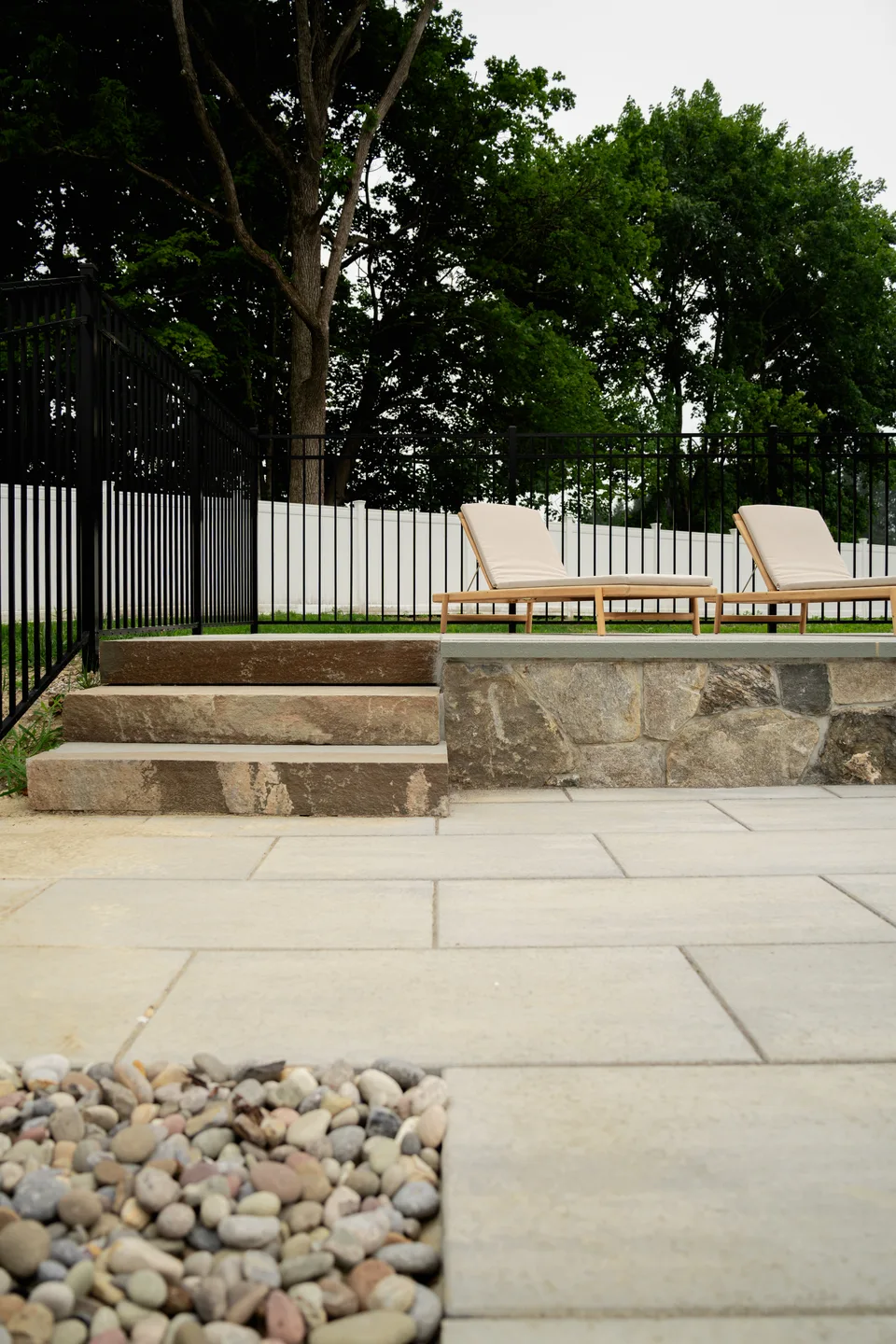 Fieldstone veneer wall and bluestone steps — Exterior Services LLC, Brookfield, CT