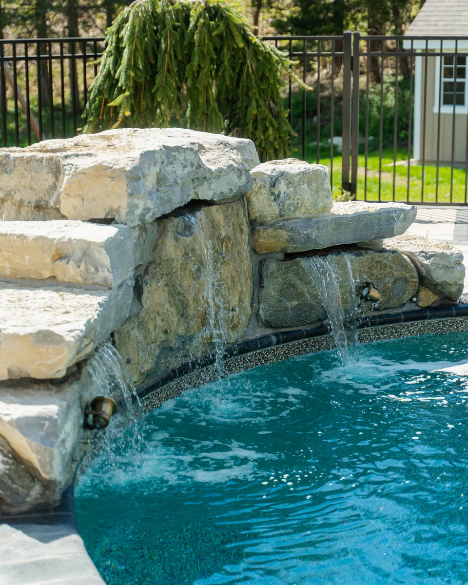 Boulder waterfall, close — Exterior Services LLC, Stormville, NY