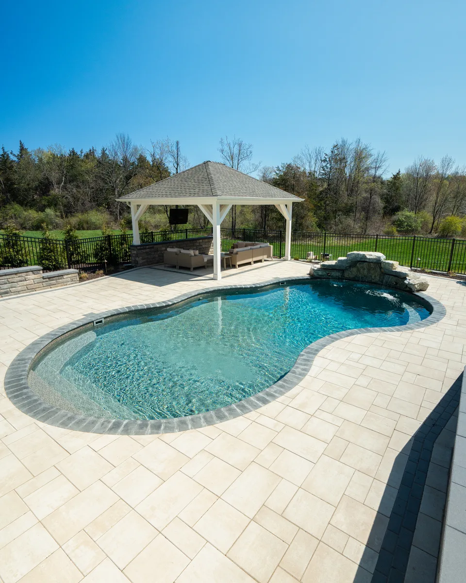 Pool and pavilion, wide — Exterior Services LLC, Stormville, NY