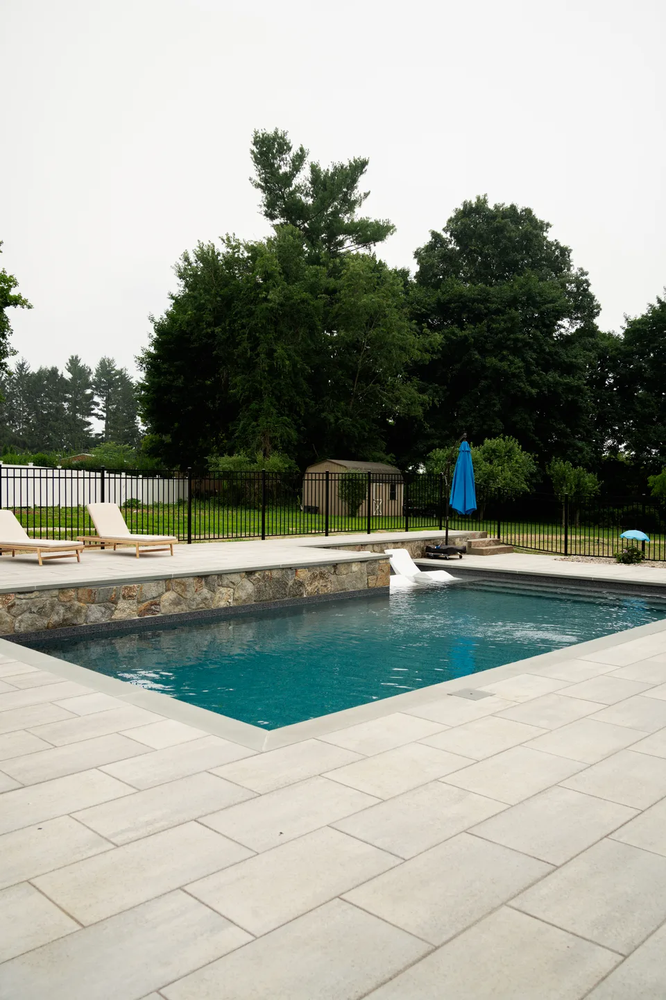 Rectangular pool and raised spa — Exterior Services LLC, Brookfield, CT