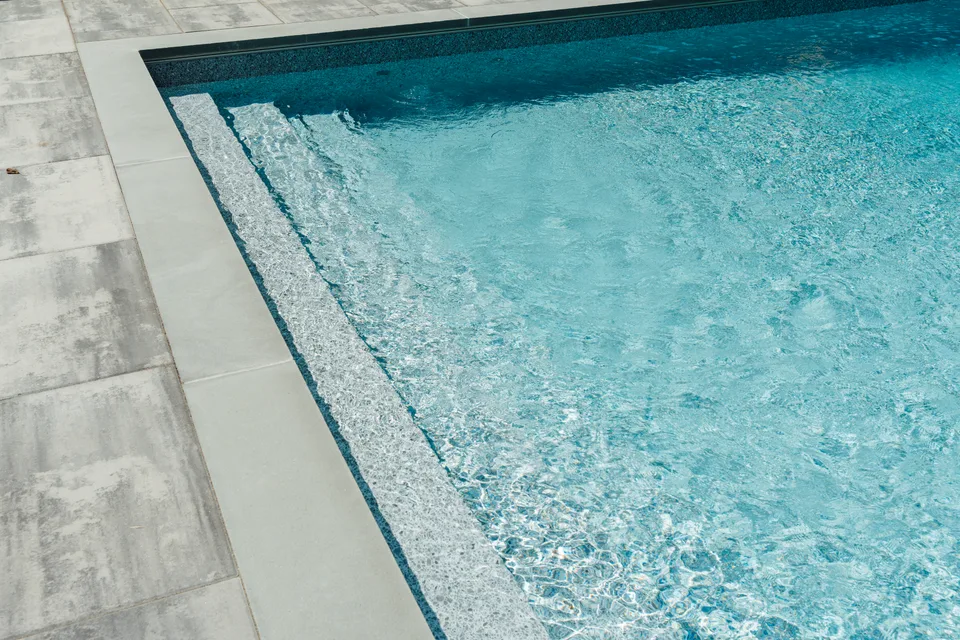 Pool step and coping detail — Exterior Services LLC, Redding, CT